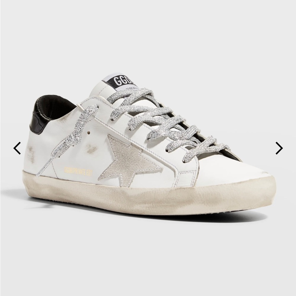 Superstar Leather Glitter Low-Top Sneakers